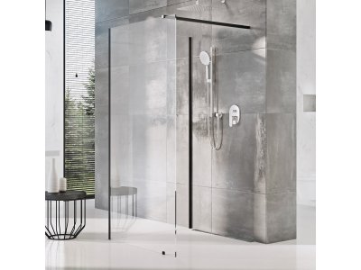 Душевой уголок Ravak Walk-In Corner, 120 x 80 см, профиль черный, витраж транспарент, GW1CG4300Z1