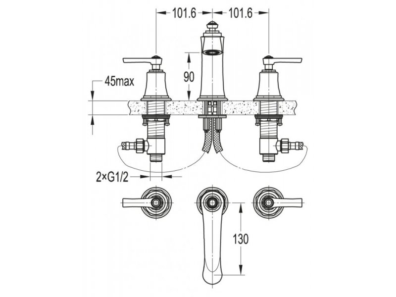 Купить Смеситель для раковины Cezares LIBERTY-F-BLS-01-W0