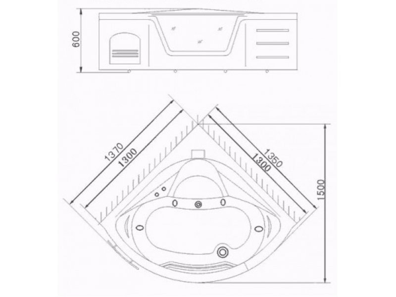 Купить Ванна гидромассажная акриловая Appollo А-0920 135 х 135 см