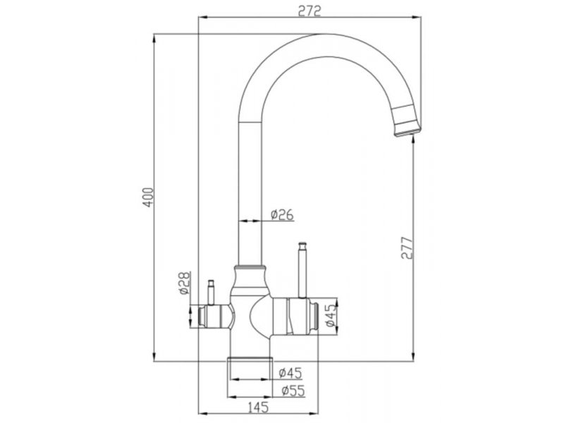 Купить Смеситель Zorg Steel Hammer SH 763 INOX BRONZE PVD для кухни под фильтр, бронза PVD