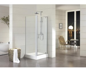 Душевой уголок Bravat Drop BS090.2110A, 90 x 90 x 200 см, дверь распашная, стекло прозрачное, хром