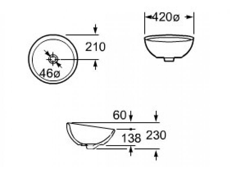 Купить Раковина Roca Bol 327876000 Ø42 см