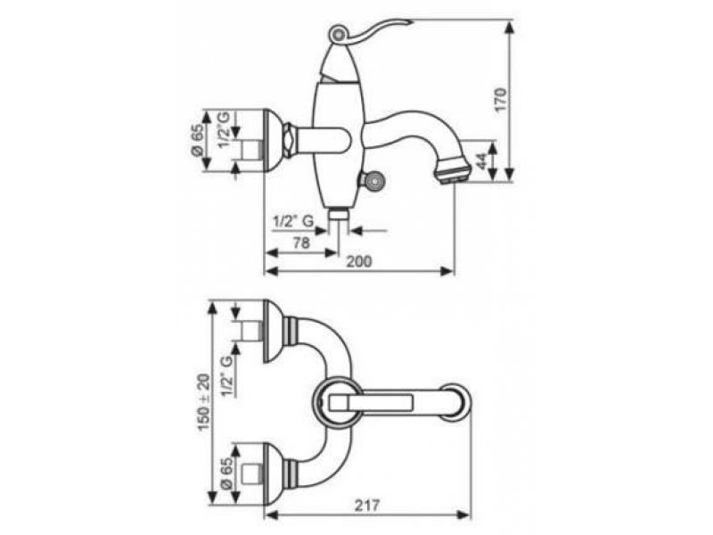 Купить Смеситель для ванны и душа Emmevi Abel 39001OR, золото