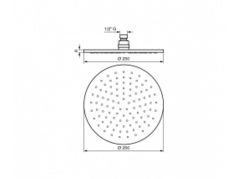 Купить Верхний душ Emmevi C06657mm250CR, D250х20 мм, 1 режим струи, без держателя, хром