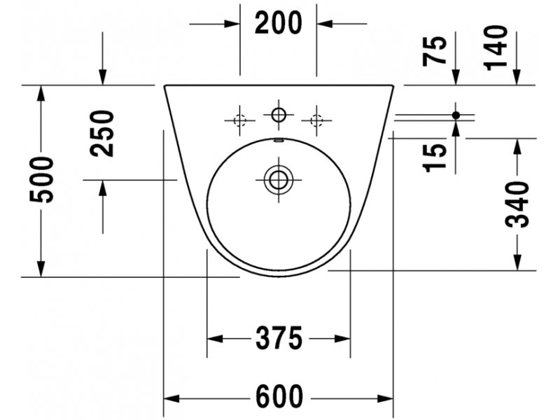 Купить Раковина Duravit Starck 2 232360 00 00, 65*50 см