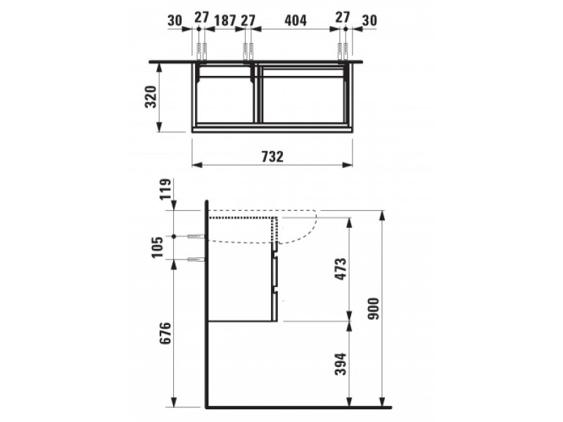 Купить Тумба под раковину Laufen Alessi 4.2445.0.097.630.1 90 см