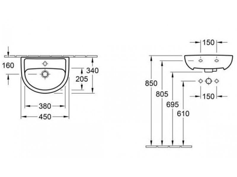 Купить Раковина Gustavsberg Saval 2.0 7G124501 45 см, цвет белый