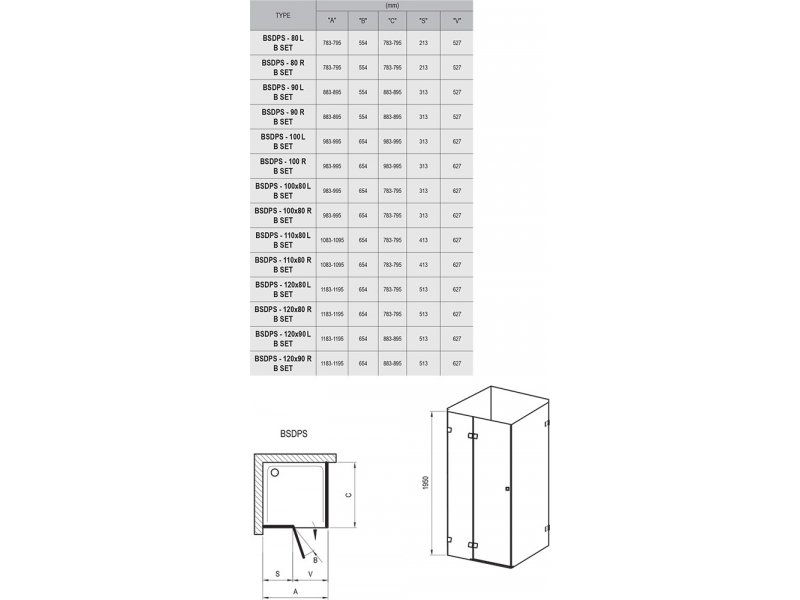 Купить Душевой уголок Ravak Brilliant BSDPS-120, 120 х 80 см, левый/правый, профиль хром, витраж транспарент, 0ULG4A00Z1/0UPG4A00Z1