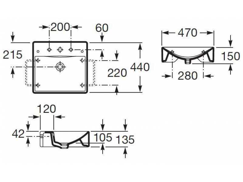 Купить Раковина Roca Diverta 47 смарт 327111000, белая 47 x 44 см