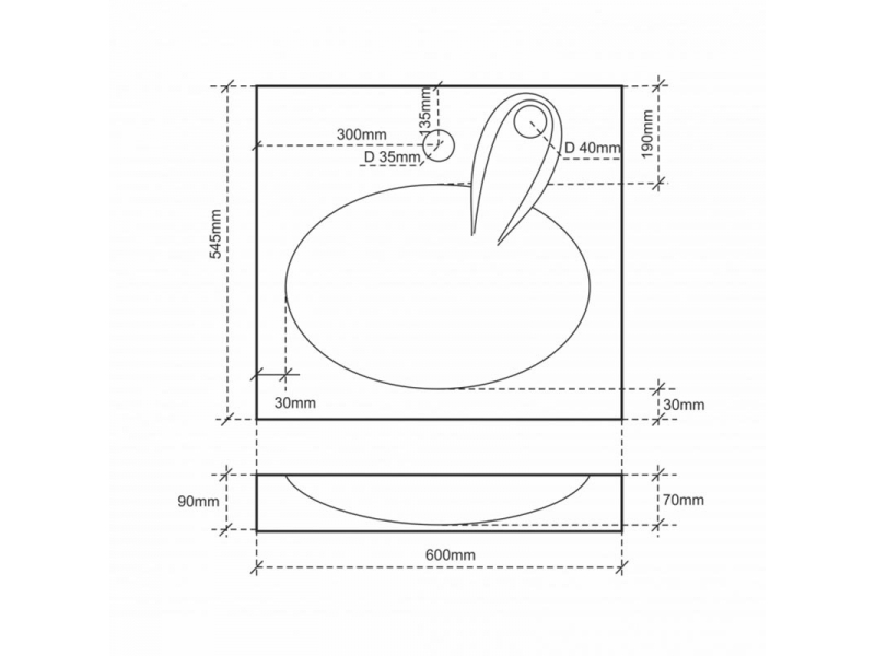 Купить Раковина Санта Луна 60 x 50 см над стиральной машиной (900111)