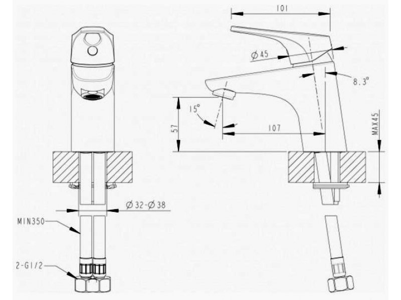 Купить Смеситель Bravat Drop-D для раковины, хром, F148162C