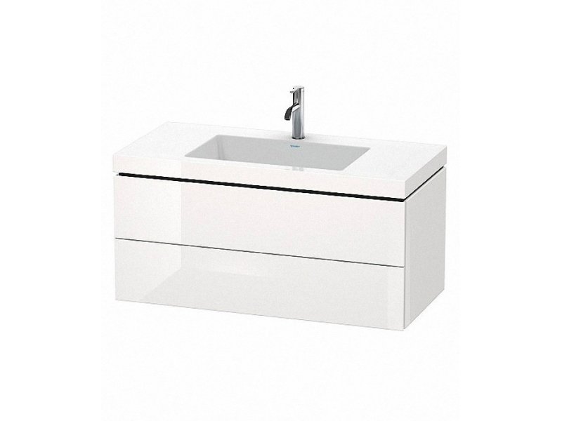 Купить Тумба с раковиной Duravit L-Cube LC6928O2222, подвесная 100 см, белый глянцевый