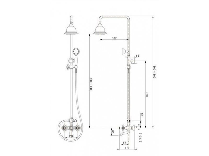 Купить Душевая система Timo Nelson SX-1190 chrome, 3-х режимная, хром