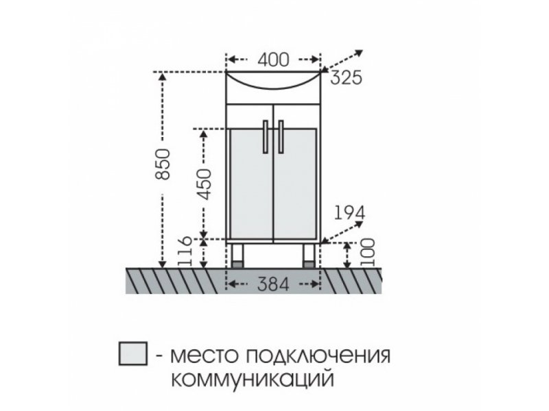 Купить Тумба под раковину СаНта Сити 40 101203, напольная