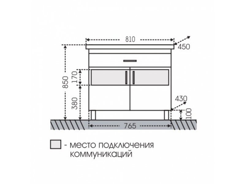 Купить Тумба под раковину СаНта Дублин 80 223005 напольная, цвет белый