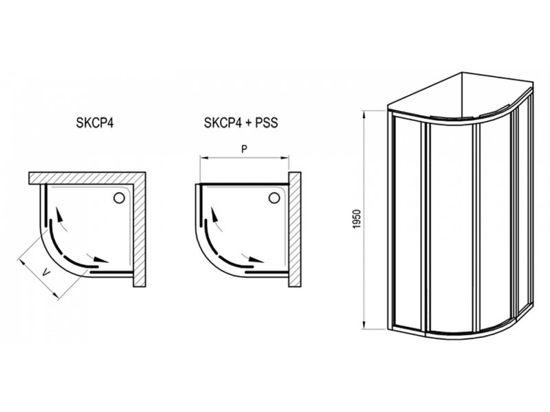 Купить Душевой уголок Ravak Supernova SKKP4-90, профиль белый, витраж грейп, 3117O102ZG