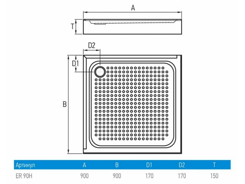 Купить Душевой поддон Erlit Comfort ER90H, 90 x 90 см