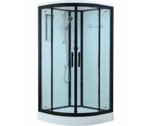 Душевая кабина Timo Standart Т-6609 Black 90 x 90 см, с крышей, с гидрозатвором, черный