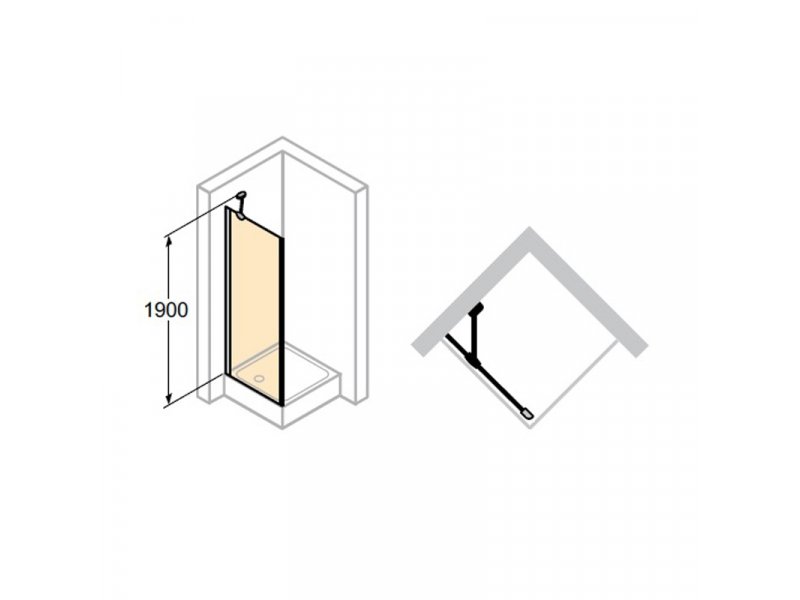 Купить Боковая стенка для распашной двери Huppe Aura Elegance 400605.092.321, 100 х 190 см