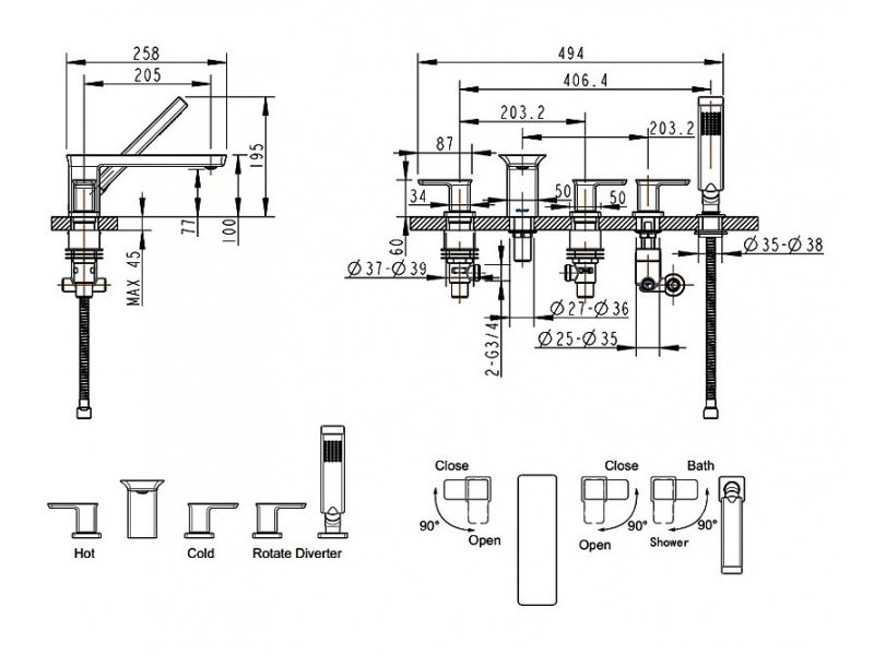 Купить Смеситель Bravat Phillis F556101C-RUS для ванны