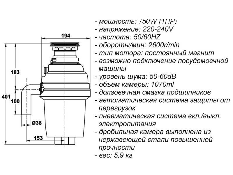 Купить Измельчитель Zorg ZR-75 D