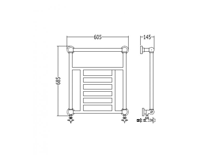 Купить Полотенцесушитель Devon&Devon Jupiter 3, 2PRJ3, светлое золото