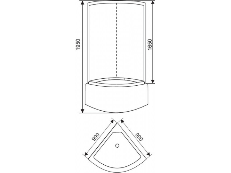 Купить Душевая кабина Arcus Style S-02G, 90 x 90 см, задние стекла - черные, фронтальные - серые тонированные