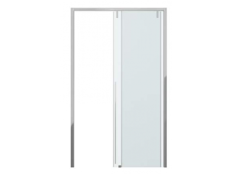 Купить Душевая дверь в нишу Bravat Slim Line BD120.4105A, 120 x 195 см, раздвижная, стекло прозрачное, хром