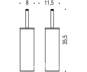 Ершик Colombo Basic B2706, с колбой, напольный 35.5см, хром