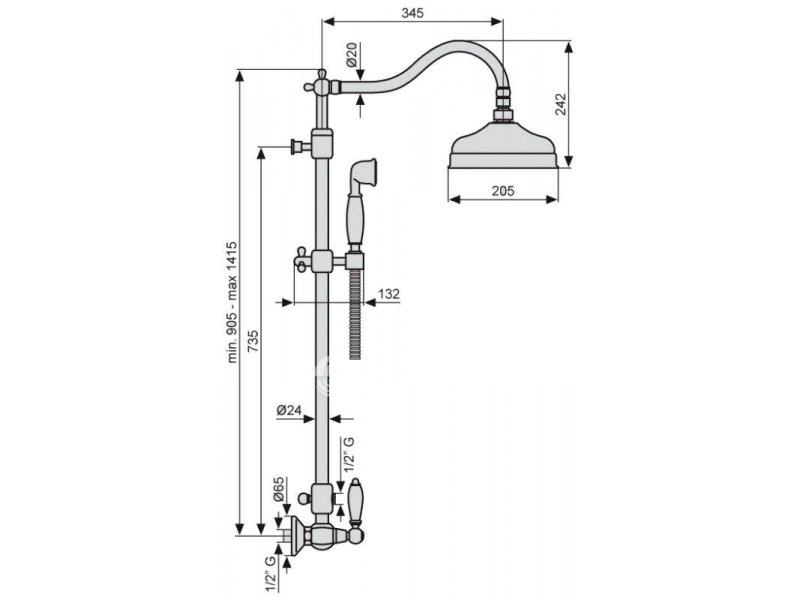 Купить Душевой комплект Emmevi Deco Old 1200218BR, бронза