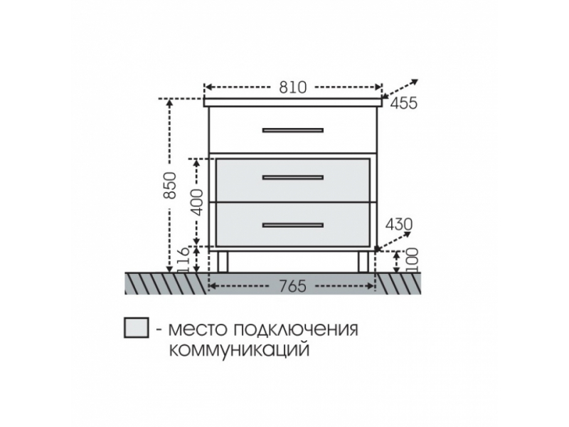 Купить Тумба под раковину СаНта Омега 80 207006, напольная