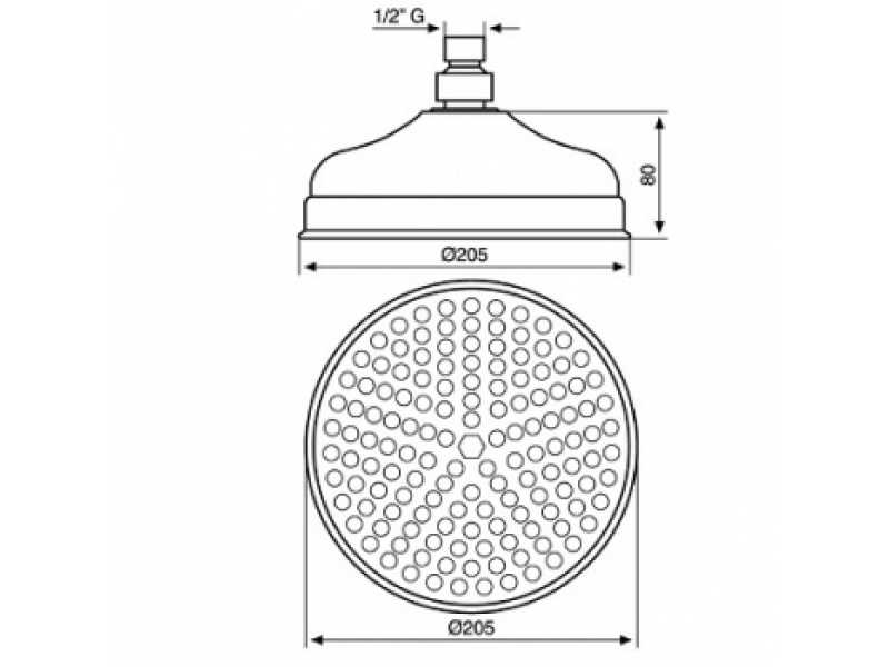 Купить Верхний душ Emmevi C00655CR, D 200 мм, 1 режим струи, без держателя, хром