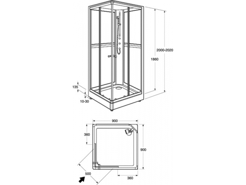 Купить Душевая кабина Gustavsberg Nautic USE90NAC10SS61W-01 90 x 90 см