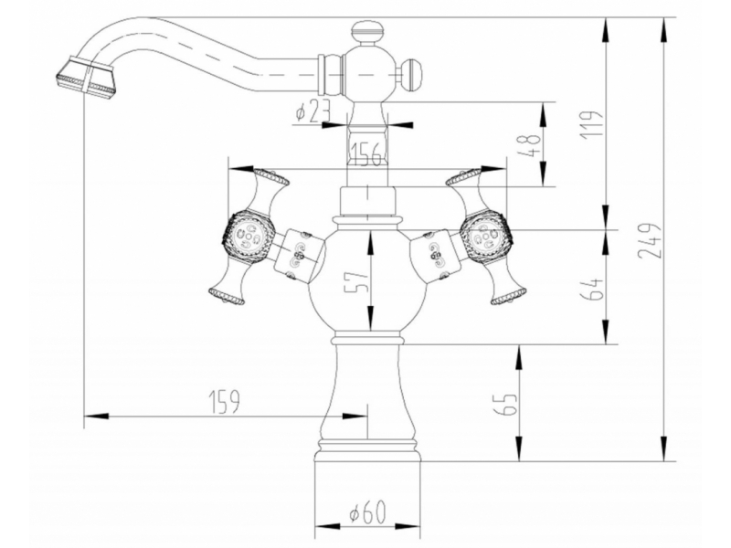 Купить Смеситель Zorg Antic A 7008U-BR для раковины, цвет бронза