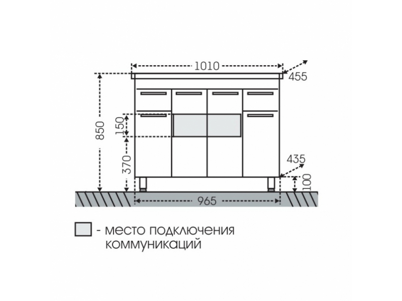 Купить Тумба под раковину СаНта Родос 100 206016 напольная, цвет белый