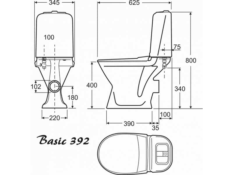 Купить Напольный унитаз Gustavsberg Basic 392 GB1039226105+1 крышка стандарт