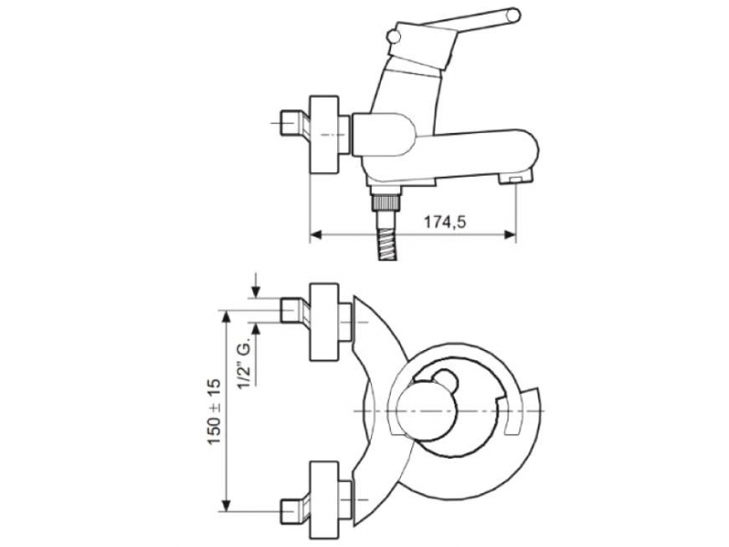 Купить Смеситель для ванны и душа Emmevi Twist 6601CR, хром