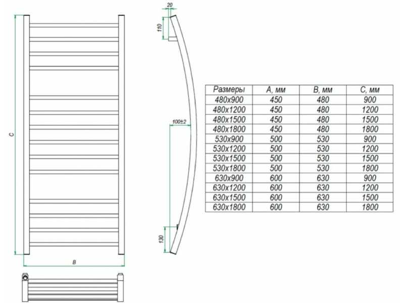 Купить Полотенцесушитель водяной Grota Primo 53 x 90 см, ширина 53 см, высота 90 см, матовый