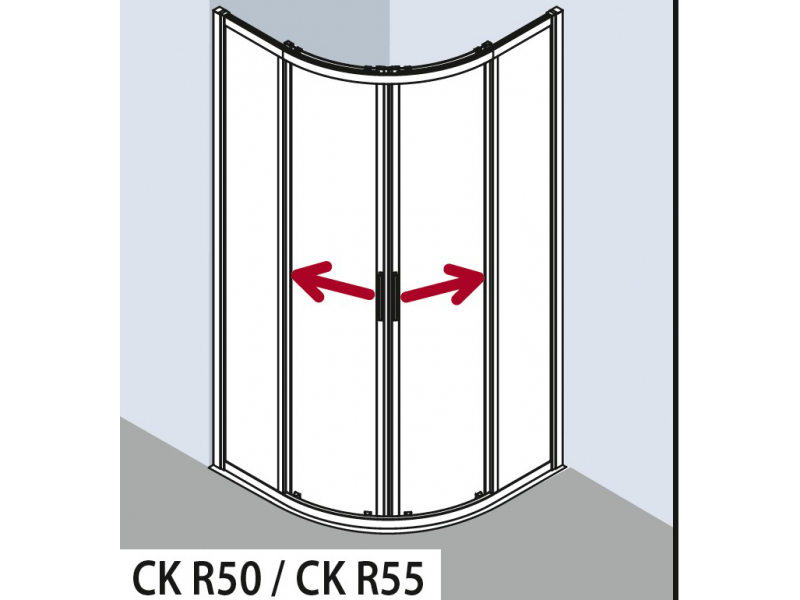 Купить Душевой уголок Kermi Cada Xs CKR5010020VPK 100 х 100 см, двери раздвижные ,четверть круга, стекло прозрачное, хром