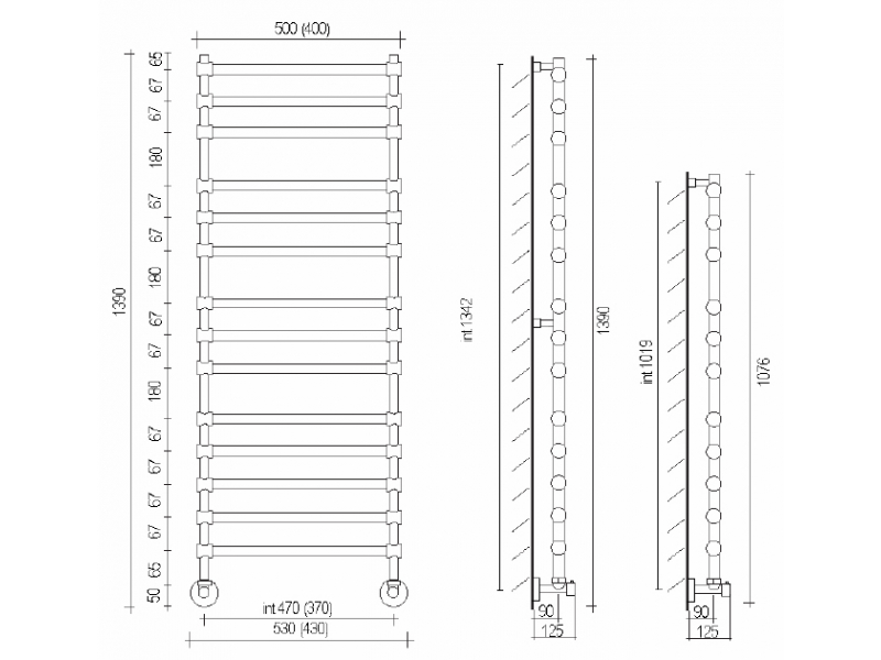 Купить Полотенцесушитель водяной Margaroli Sole 464-11 4644711WAT, высота 107.6 см, ширина 53 см, белый