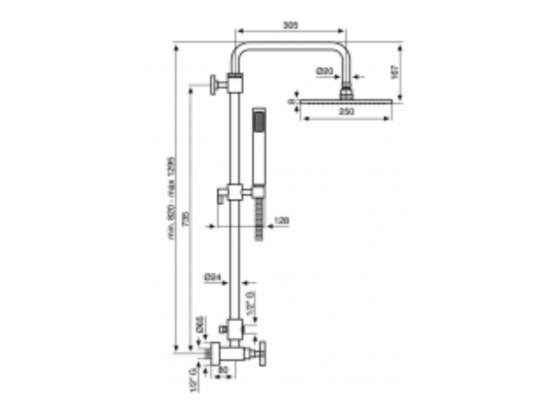 Купить Душевой комплект Emmevi 3100281CR, хром