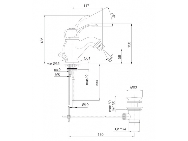 Купить Смеситель Fima Carlo Frattini Lamp F3302CR для биде, хром