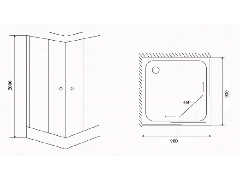 Купить Душевой уголок Timo TL-9002 R Romb Glass, стекло прозрачное с узором, 90 х 90 х 200 см