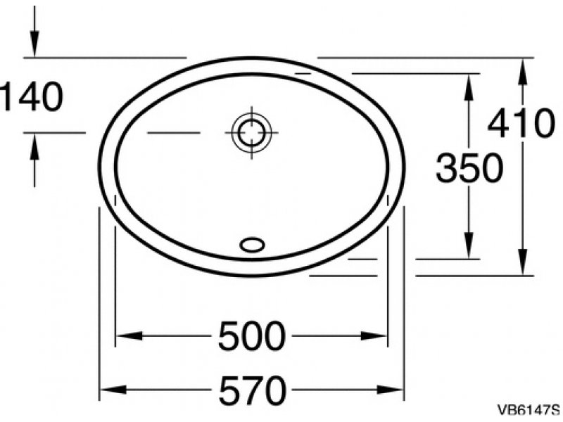 Купить Раковина Gustavsberg 6147-98, GB1561479801 овальная, врезная снизу