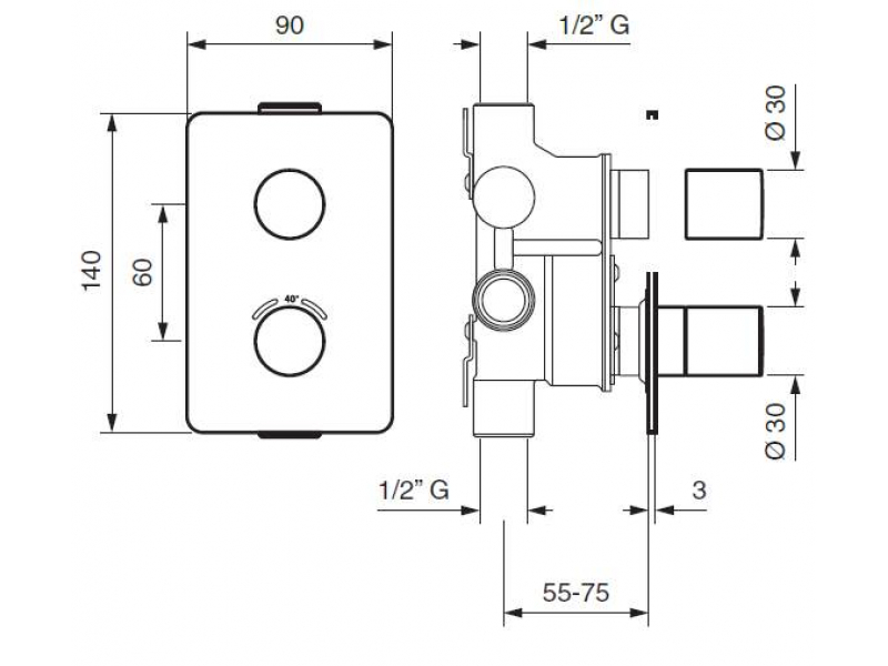 Купить Смеситель для душа Emmevi Ade 45319CR, хром