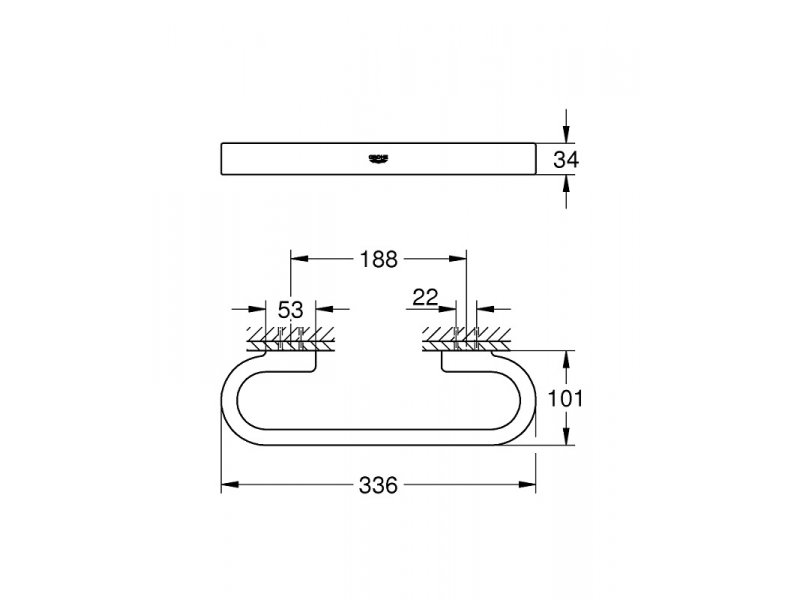 Купить Поручень Grohe Selection 41064DC0, 30 cм, суперсталь