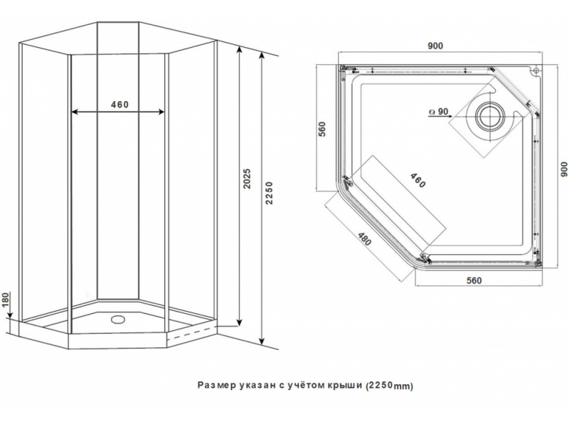 Купить Душевая кабина Timo Ilma 709, 90 x 90 см, стекло прозрачное