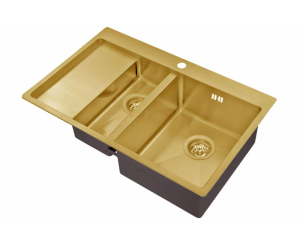 Мойка Zorg Inox, 78 х 51 см, бронза, SZR 5178-2-R BRONZE