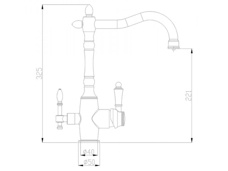 Купить Смеситель Zorg Steel Hammer SH 812 BLACK BR для кухни под фильтр, черный металлик/бронза