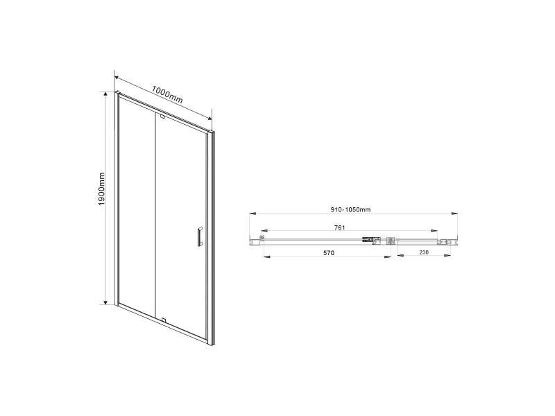 Купить Душевой уголок Vincea Intra VSR-1I901090CL, 90/100 x 90 см, прямоугольный, дверь распашная, стекло прозрачное, хром